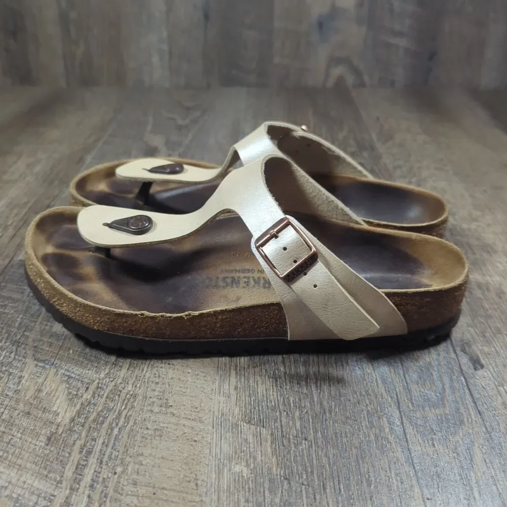Birkenstock Gizeh Thong Sandals Shoes Germany Womens 39 US Size 8 Beige Tan
